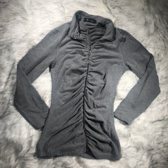 Neesha | gray fitted athleisure jacket size small - Picture 3 of 7